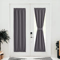 Nicetown Grey Curtains For Sliding Glass Door,80 Inch Length/Long, Thermal Insulated Rod Pocket Single Curtain Panel, Room Darkening Blackout Door Curtains For Bedroom/Doorway Living Cabin, 25' Wide