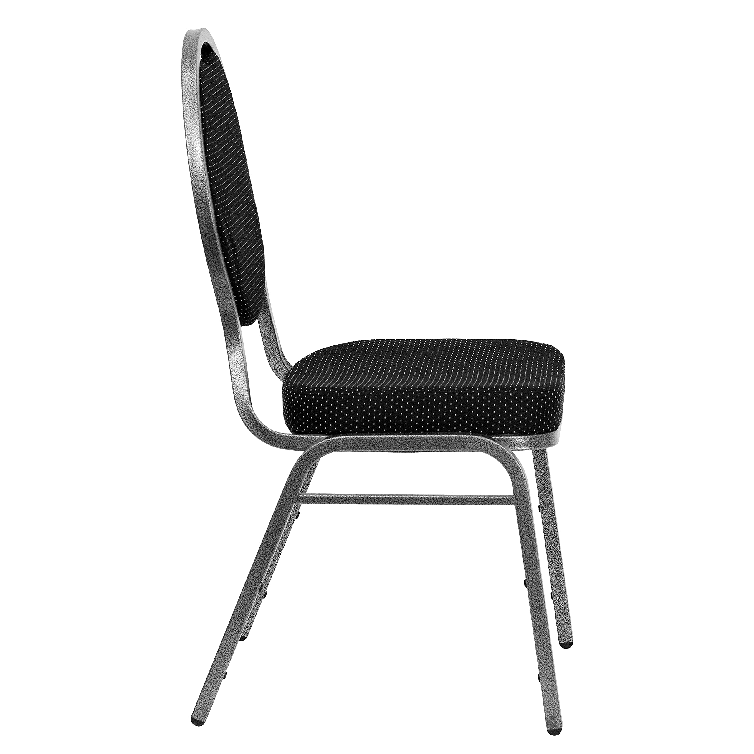 Flash Black-Pattern Fabric Teardrop-Back Stacking Banquet Chair