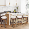 COLAMY Swivel Bar Stools Set of 4, Swivel Counter Height Barstools, 30 Inch Upholstered Barstools for Kitchen Island Dining Room