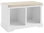 Crosley Furniture Anderson Entryway Storage Bench with Shoe Rack Organizer Shelves, White