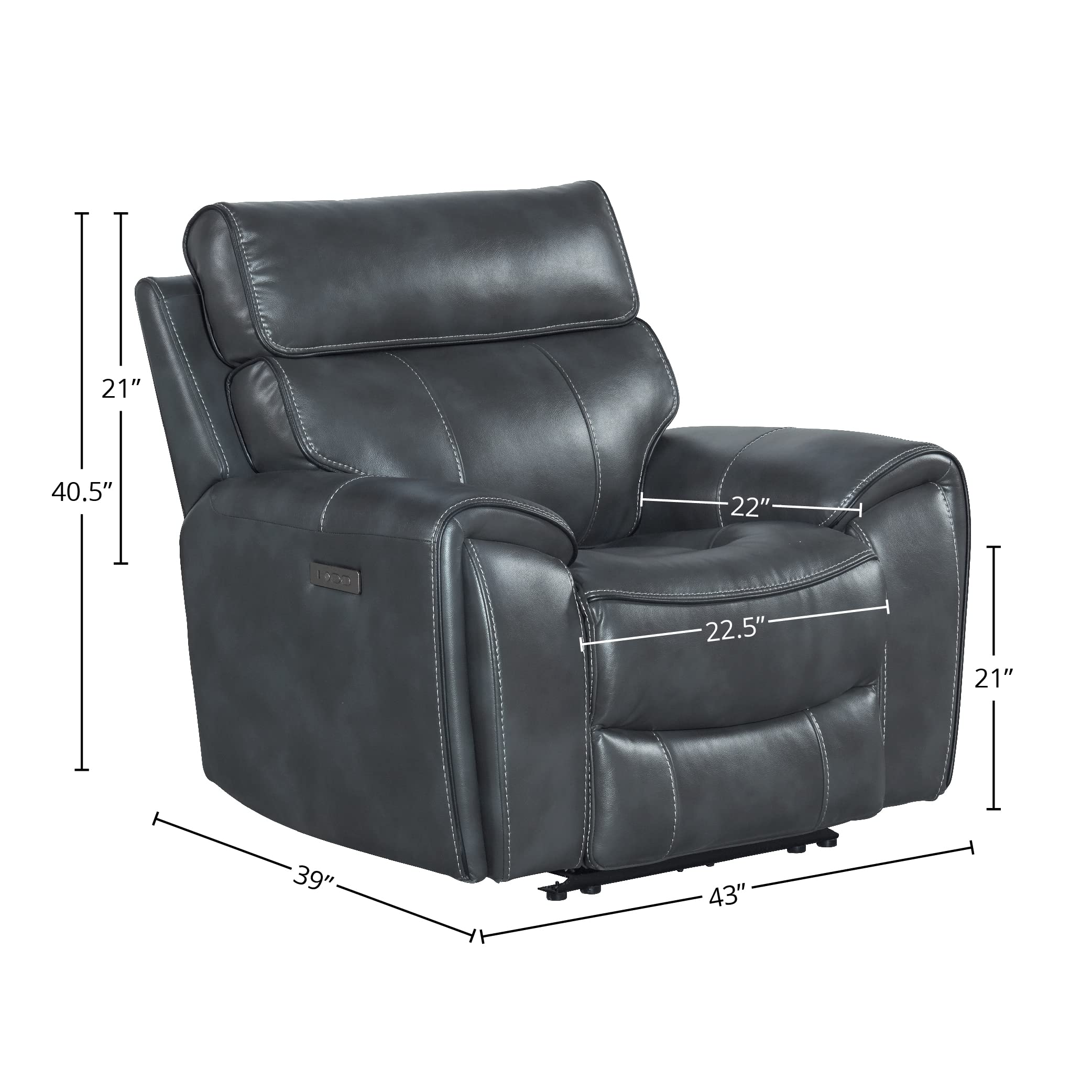 Intercon Summit Dual-Power Headrest, Slate Recliner