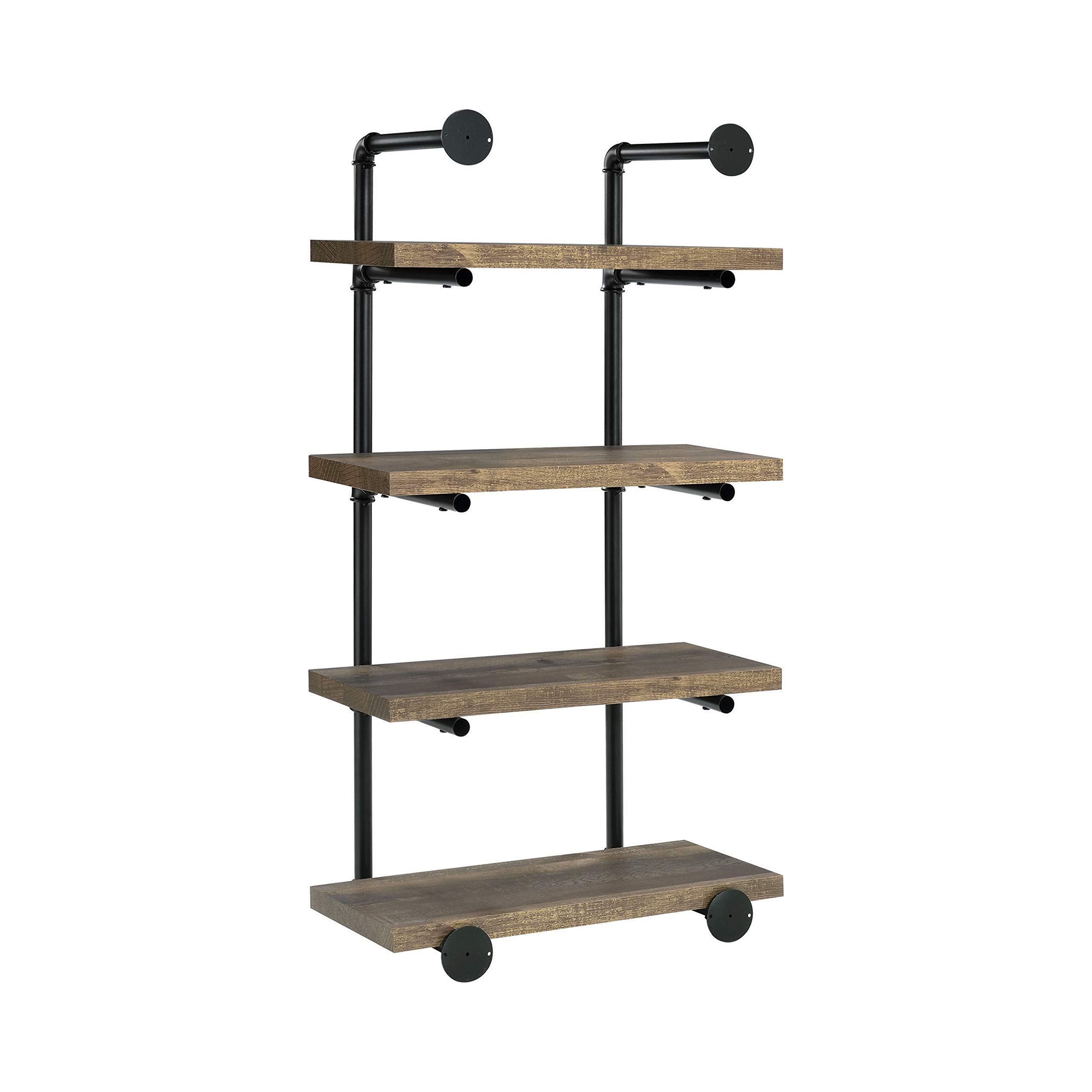 Coaster Home Furnishings 24-inch Wall Shelf Black and Rustic Oak