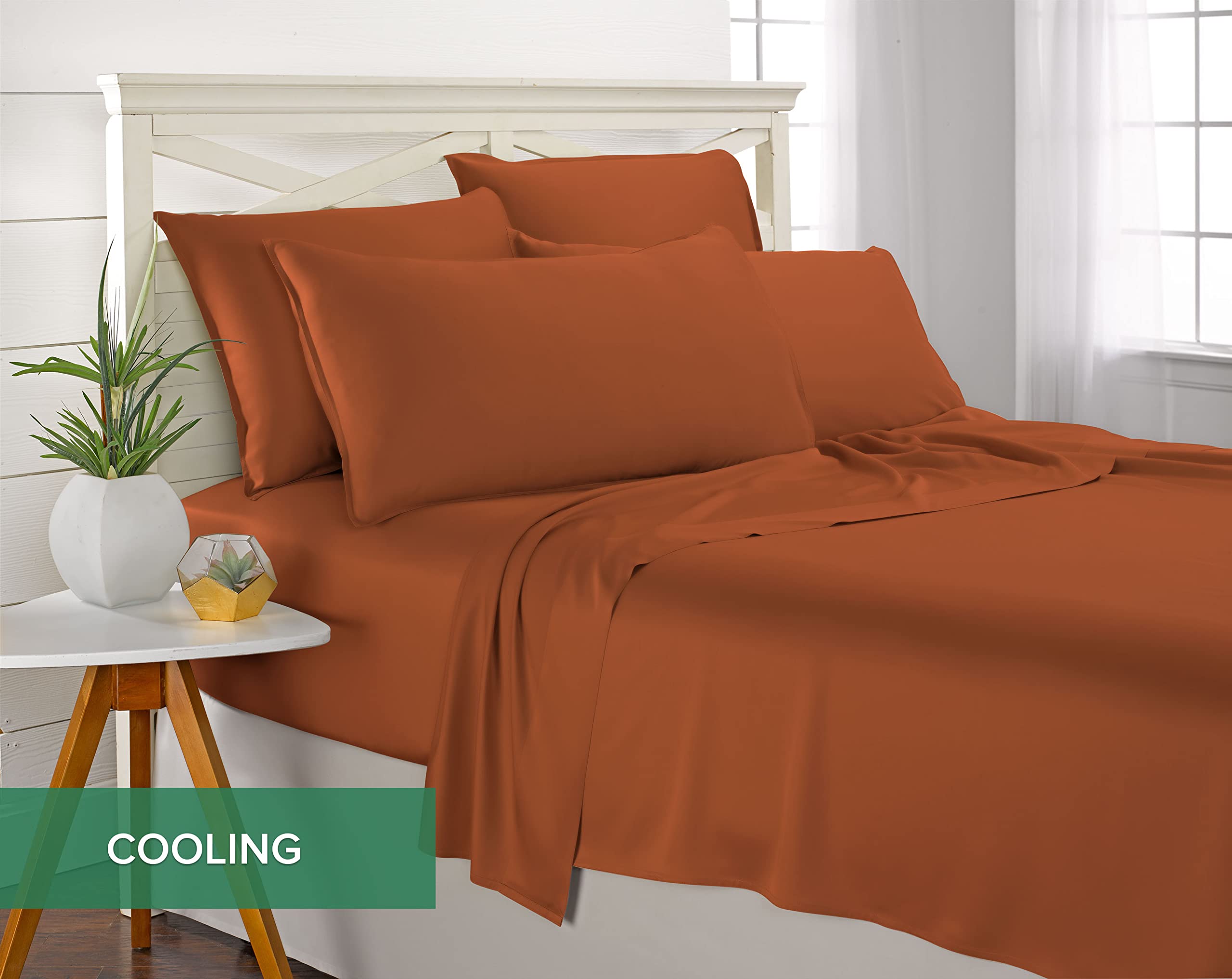Queen Pillowcases By Pure Bamboo - Genuine 100% Organic Viscose Derived From Bamboo, Luxuriously Soft & Cooling, Double Stitchin