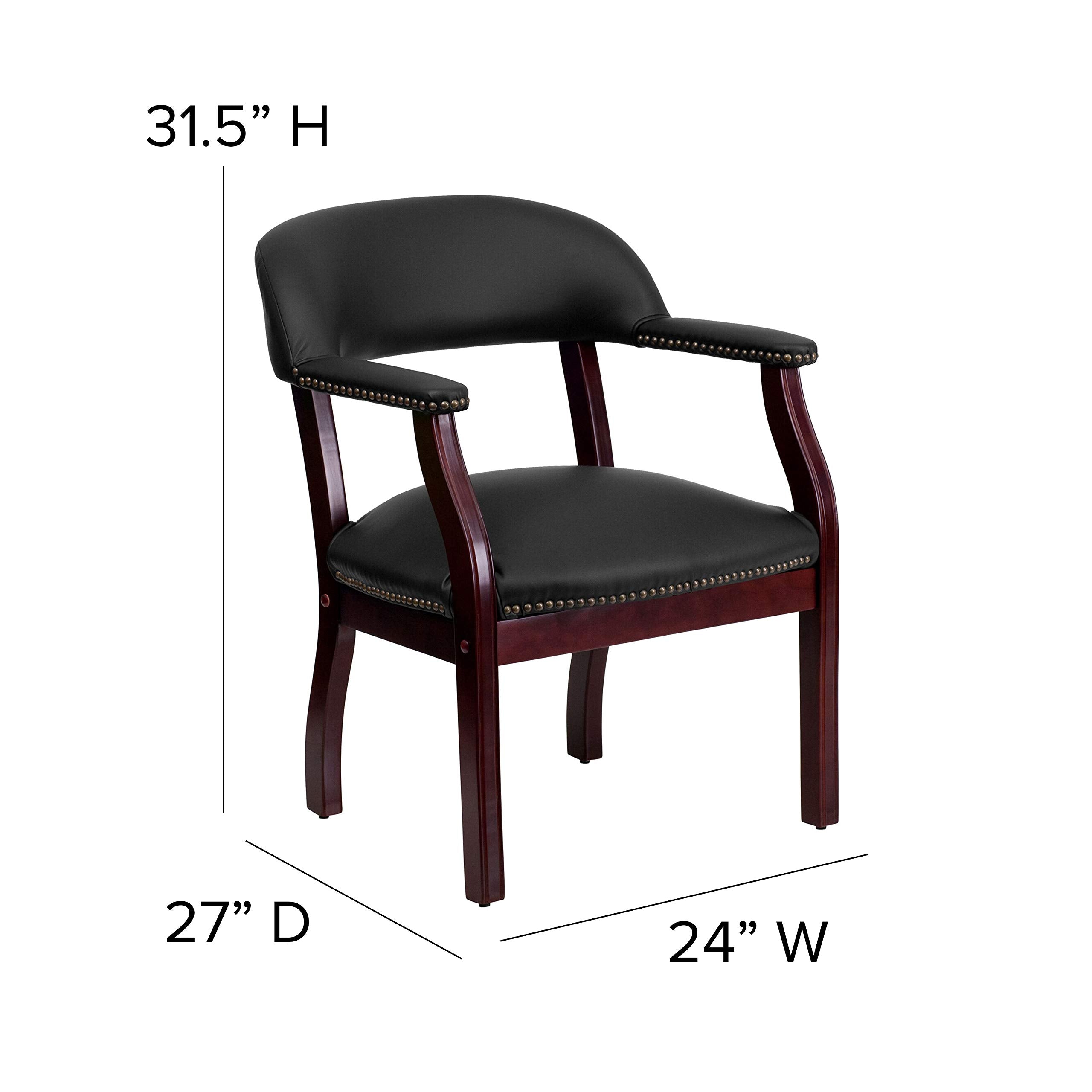 Flash Furniture Diamond Black LeatherSoft Conference Chair with Accent Nail Trim