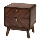 Baxton Studio Markell 18.9-inch W x 15.7-inch D Nightstand with 2 Drawers, Walnut Brown (233-13271-HIT)