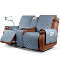 Ruaozz Waterproof Recliner Loveseat Cover with Console, Non-Slip Couch Cover Pet Cover for Double Recliner Split Sofa Cover with