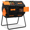 Compost Tumbler, Easy Assemble & Efficient Outdoor Compost Bin, 45 Gallon/170 Liter Large Dual Chamber Rotating Composter For Ga