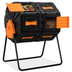 Compost Tumbler, Easy Assemble & Efficient Outdoor Compost Bin, 45 Gallon/170 Liter Large Dual Chamber Rotating Composter For Ga