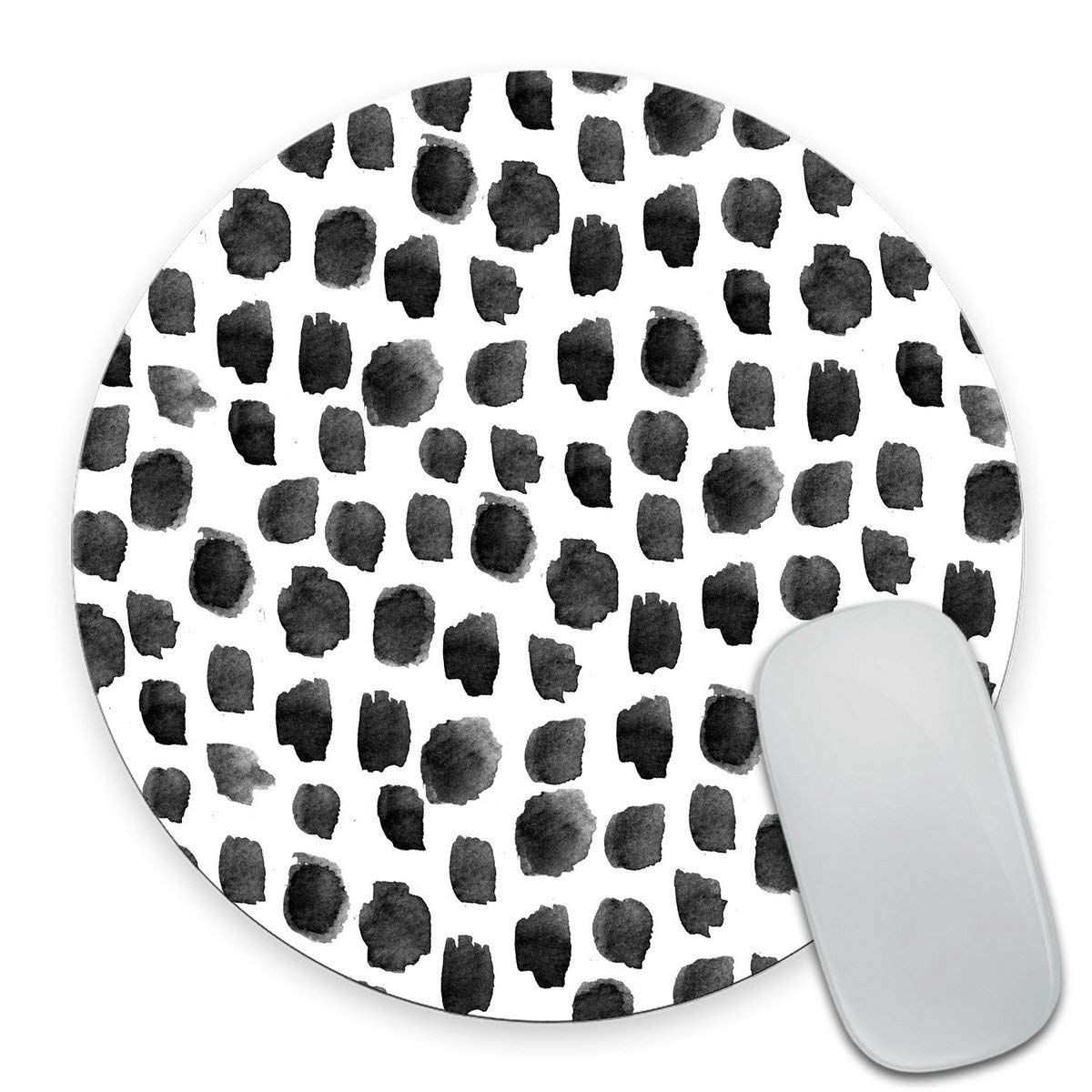 Smooffly Polka Dot Mouse Pad, Polka Dot Print, Dot Pattern, Present For Her, Cute Round Mousepad, Cute Desk Accessories, Office