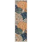 Nourison Aloha Indoor/Outdoor Blue Green 2' X 6' Area Rug, Easy Cleaning, Non Shedding, Bed Room, Living Room, Dining Room, Backyard, Deck, Patio (2X6)