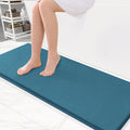 Smiry Memory Foam Bath Mat 47 x 17, Extra Soft Absorbent Bathroom Rugs Non Slip Bath Rug Runner for Shower Bathroom Floors, Peac
