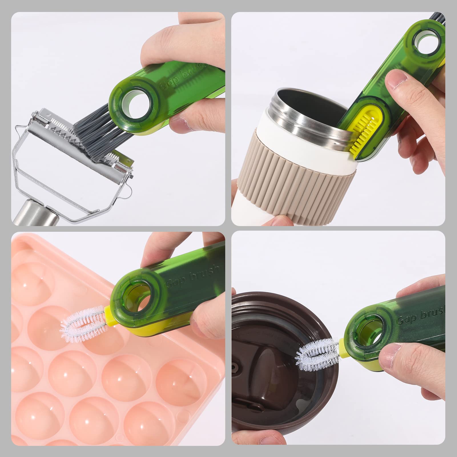 3 In 1 Cup Lid Gap Cleaning Brush Set, Multifunctional Insulation Bottle Cleaning Tools, Mutipurpose Tiny Silicone Cup Holder Cl