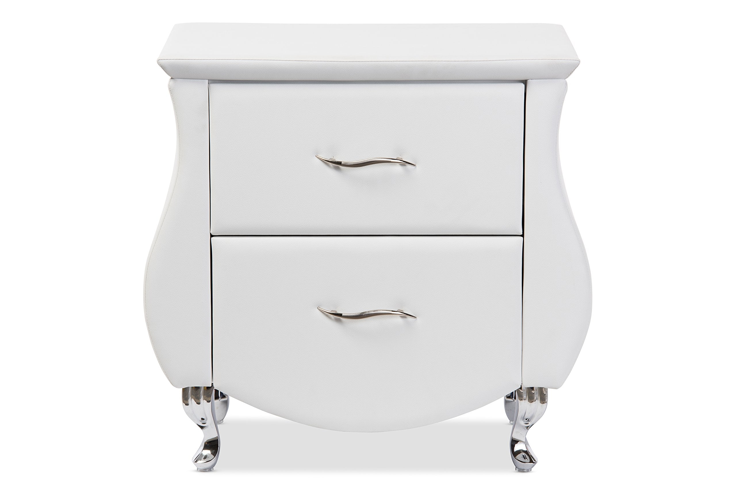 Baxton Studio BBT3116-White-NS Nightstand, Medium, White