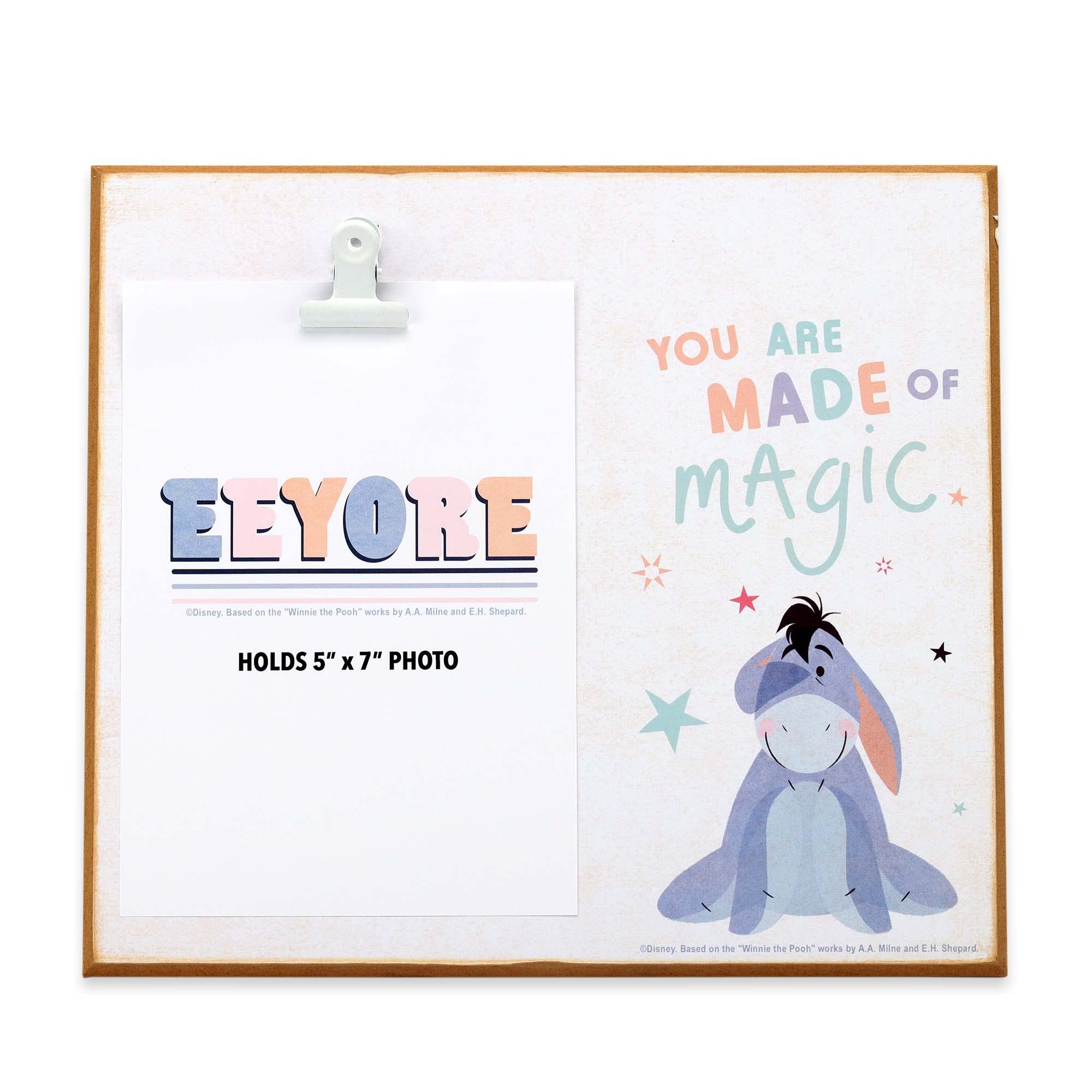 Disney Winnie the Pooh Eeyore Made of Magic Wood Photo Clip Frame for 5x7 Picture - Cute Eeyore Photo Frame