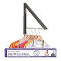 Single Foldable Clothing Rack, WallMounted Retractable Clothes Hanger for Laundry Dryer Room, Hanging Drying Rod, Small Collaps