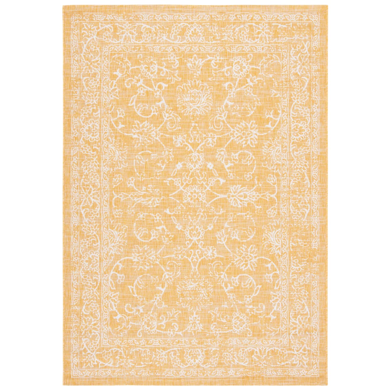 Safavieh Courtyard Collection Accent Rug - 2' X 3'7', Gold & Ivory, Non-Shedding & Easy Care, Indoor/Outdoor & Washable-Ideal F