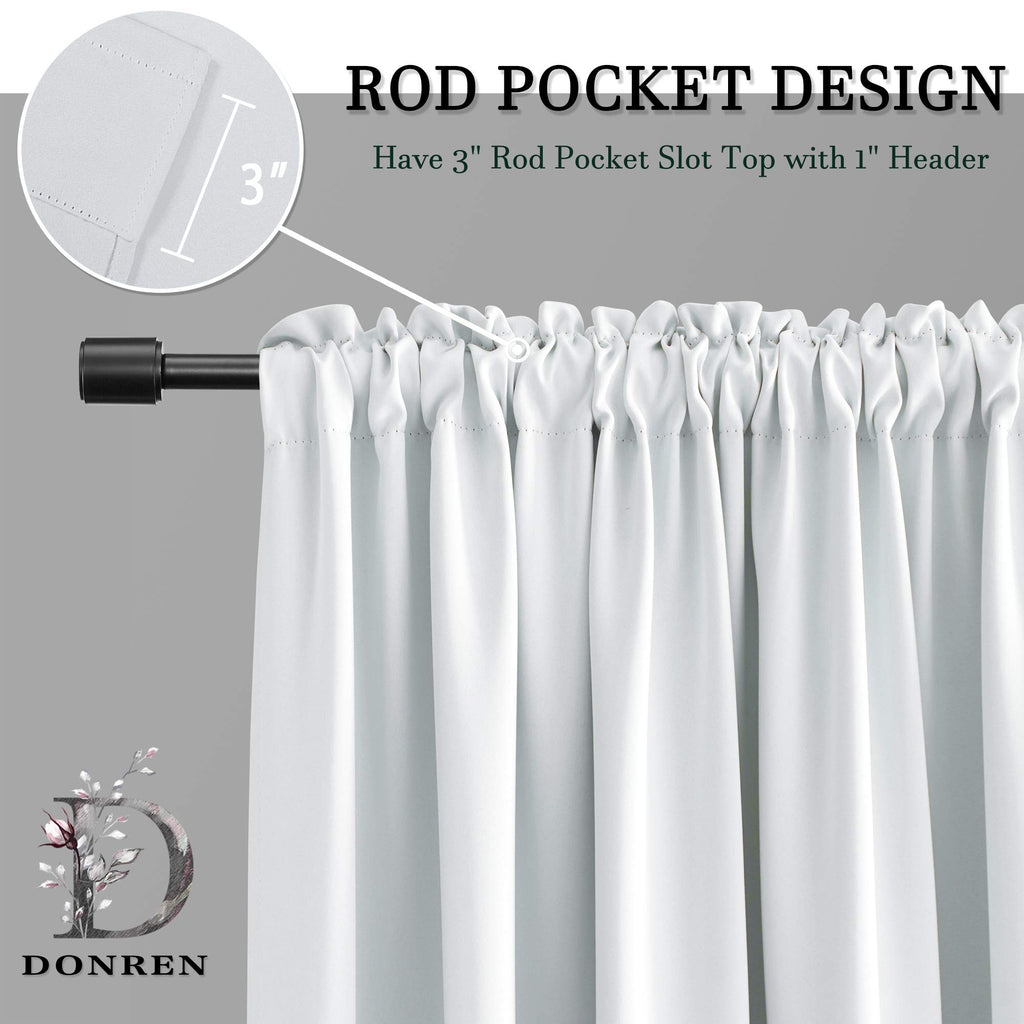 Donren Offwhite Room Darkening Half Curtains For Small Windows - Curtain Tiers For Cafe With Rod Pocket (30 X 36 Inch Length,2 Panels)