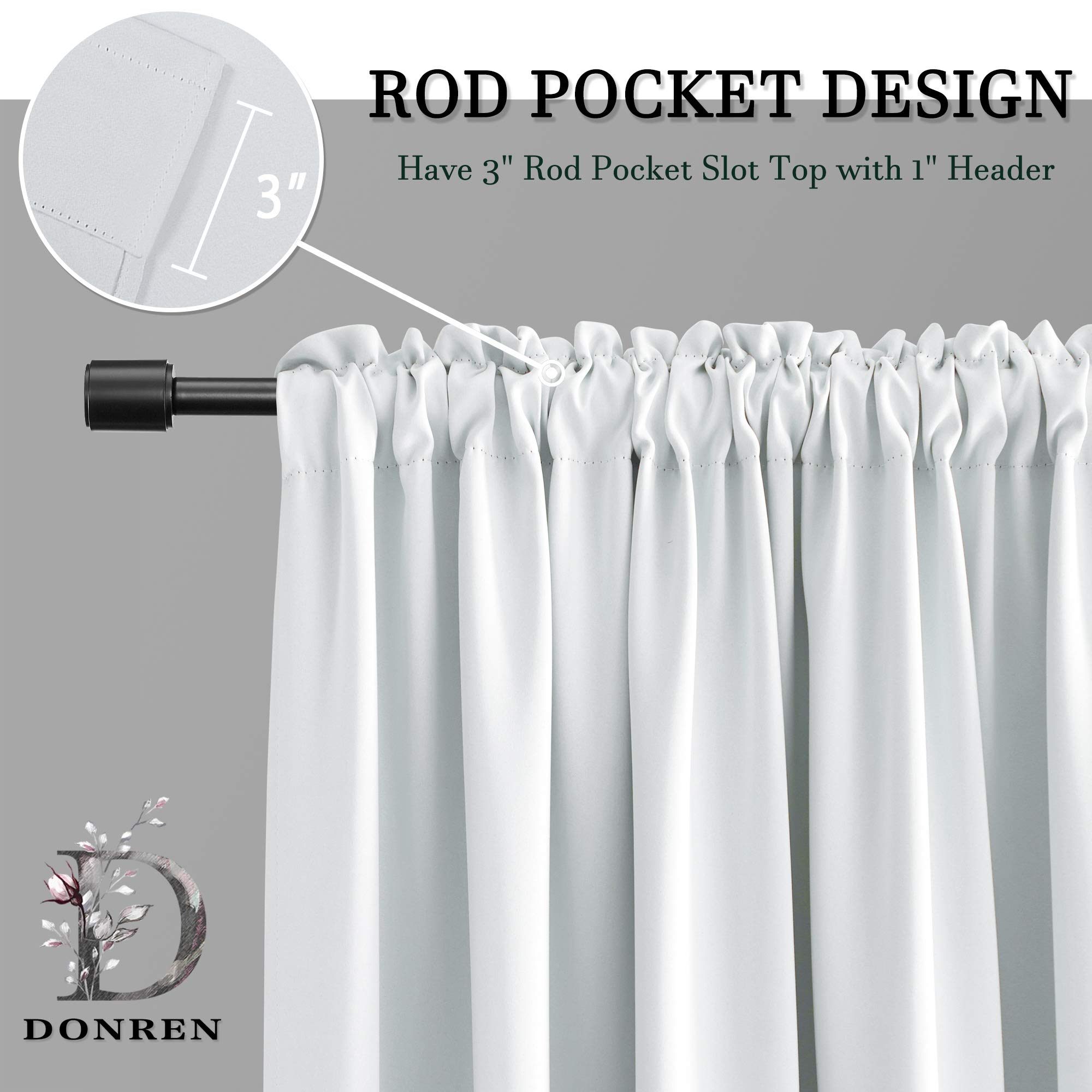 Donren Offwhite Room Darkening Half Curtains For Small Windows - Curtain Tiers For Cafe With Rod Pocket (30 X 36 Inch Length,2 Panels)