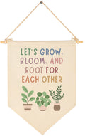 Lets Grow, Bloom, and Root for Each Other Wall Sign - Classroom Pennant Decor, Playroom Art, Homeschool Flag - Nursery Canvas H