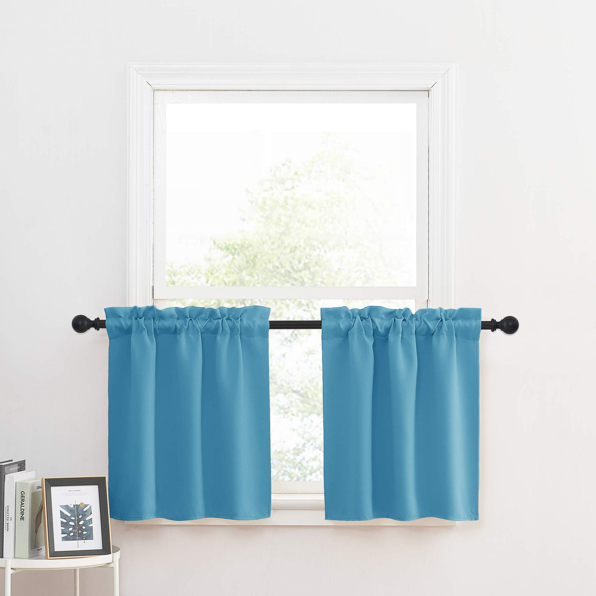 Nicetown Small Blackout Curtains For Window - Short Kitchen Window Curtains Energy Efficient Home Decor Tier Curtains For Bathro