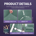 Znsayotx Luxury Velvet Couch Cover 4 Piece Stretch Oversized Sofa Covers For 3 Cushion Couch Thick Soft Large Sofa Slipcover Anti Slip Dogs Pet Furniture Protector (Pea Green), 91'-110'(3 Cushions)