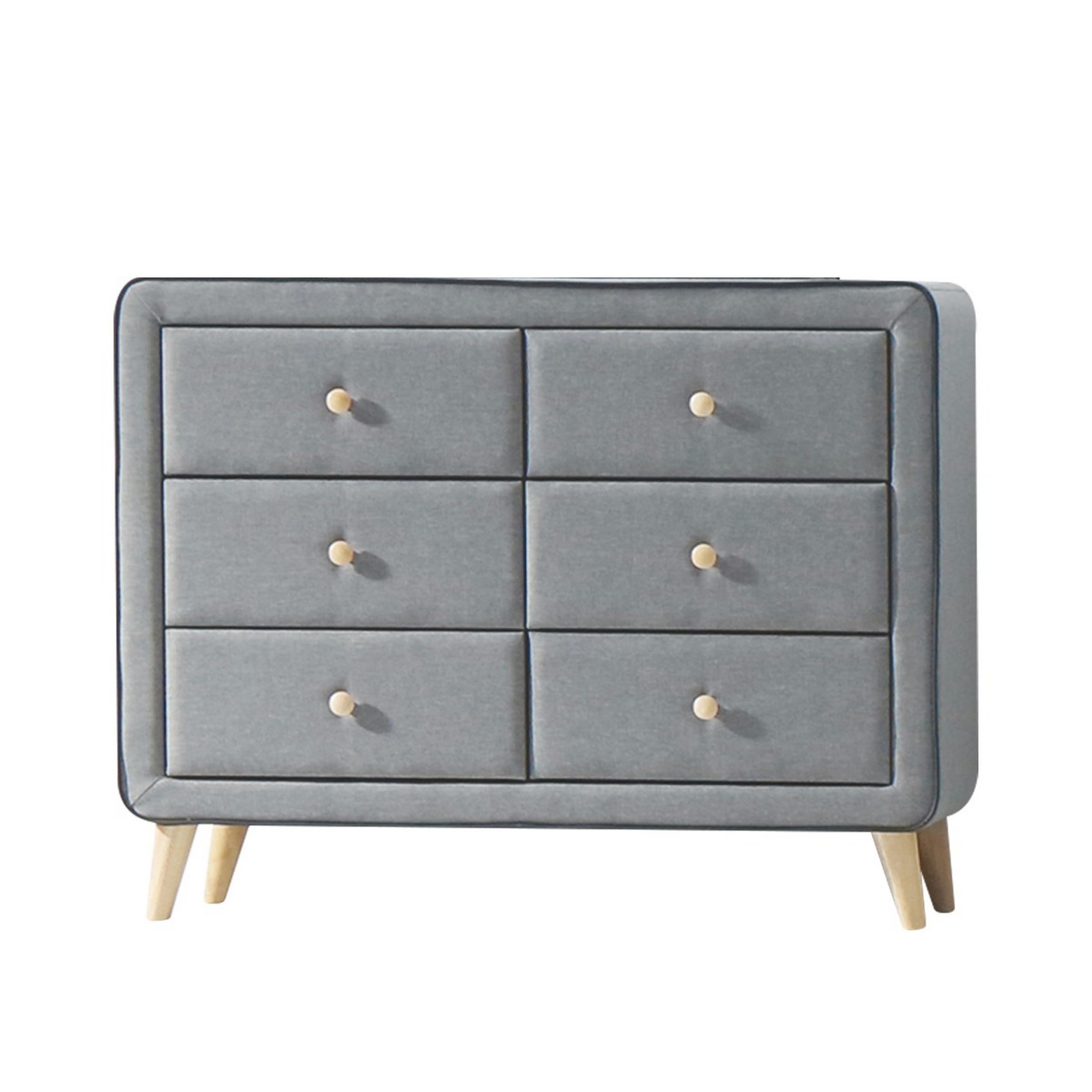 Benjara Benzara Beautiful Wooden Dresser With Spacious Storage, Gray,