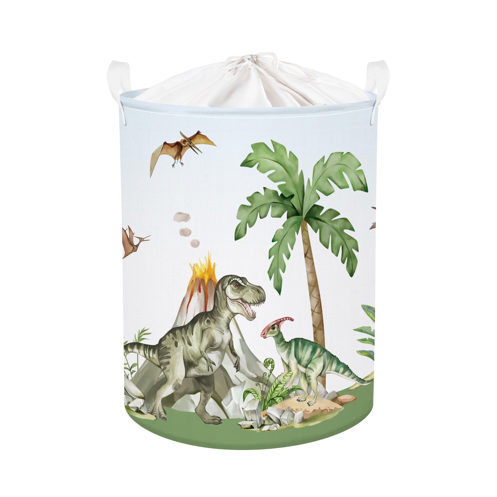 HUUMONSS Dinosaurs Baby Laundry Hamper Collapsible Clothes Kids Storage Basket Palm Tree Large Boys Girls Gift Toy Box Bin for N