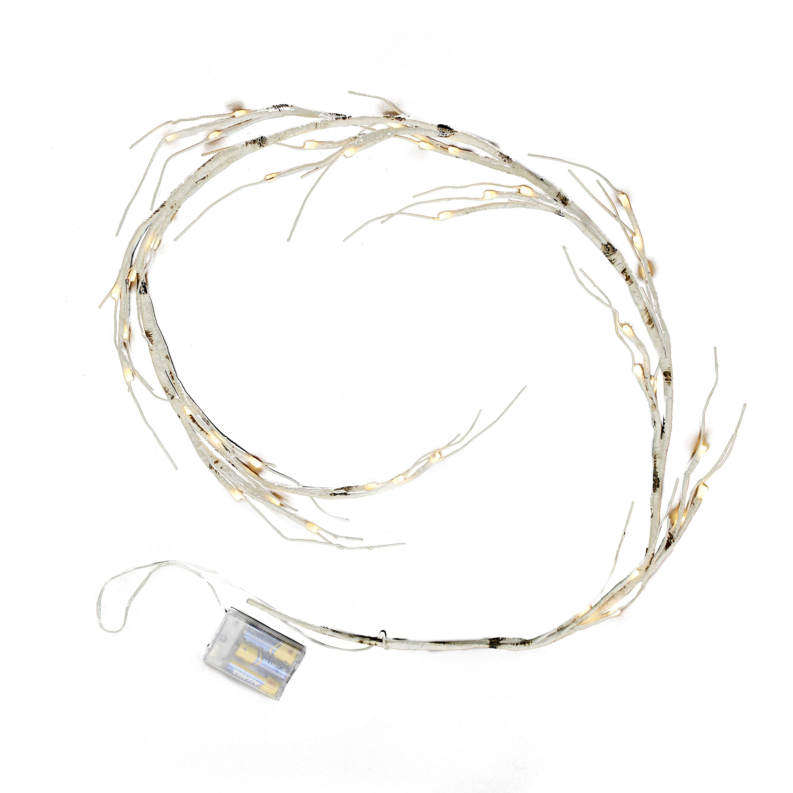 Woodland Winter Decor Accents  Lighted Birch Garland