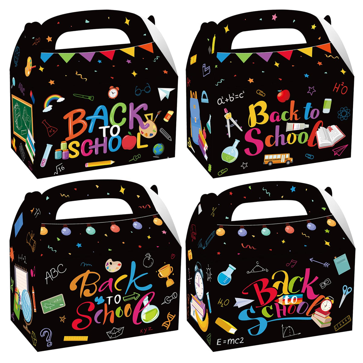 CIEOVO 24 Pack Back to School Party Cardboard Treat Box, Welcome Back to School Party Favor Boxes Goody Treat Boxes for Last Day