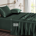 Vonty Satin Sheets Extra Deep Pocket Queen Sheet Sets - Cooling & Silky Satin Queen Size Sheets With 18-24 Inch Deep Pocket, For