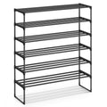 SONGMICS Shoe Rack, 6-Tier Shoe Organizer, Metal Storage Shelf, Upright or Upside Down, for 24-30 Pairs, Stackable, for Entryway