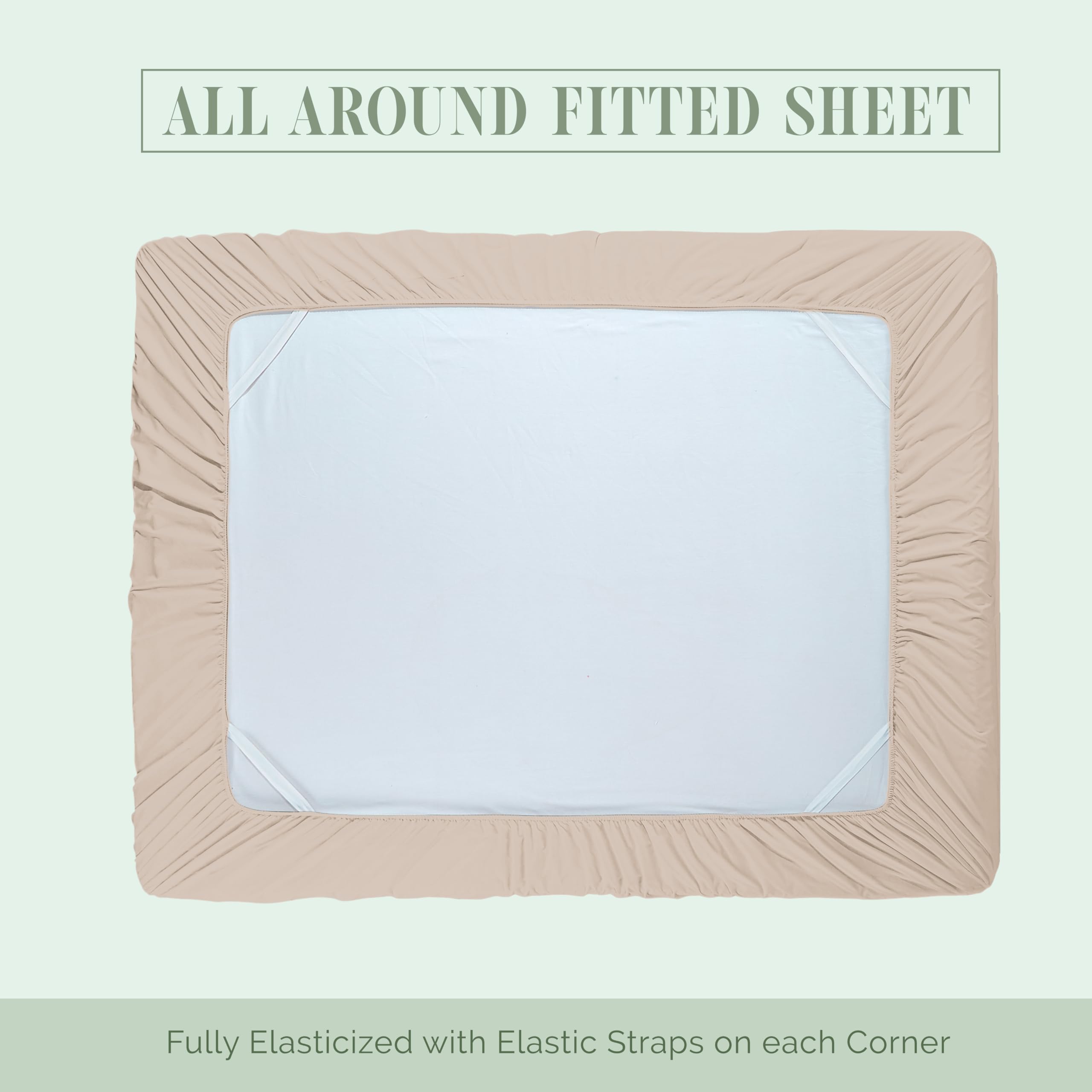 Elegant Comfort 1500 Premium Hotel Quality 18-24 Inches Deep - Extra Deep Pocket Single Fitted Sheet For High Mattress, Luxury And Softest, Smart Pocket - Wrinkle Free, Queen, Cream