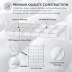 EGYPTIAN BEDDING Super King Comforter 120" x 120" Goose Down Fiber 100% Egyptian Cotton White Baffle Box