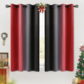Cosviya Grommet Ombre Room Darkening Curtains 54 Inches Length For Kids Bedroom,Polyester Light Blocking Red And Black Gradient