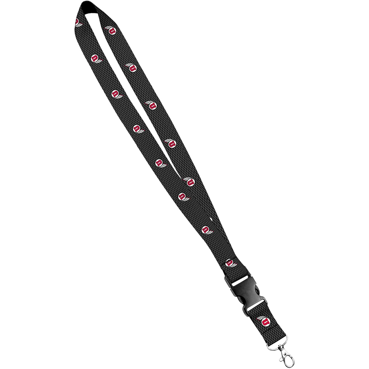 Moose Pet Wear University Of Utah Utes Lanyard - Logo Fiber - Satin Keychain Necklace, Id Badge Holder - 1 Inch