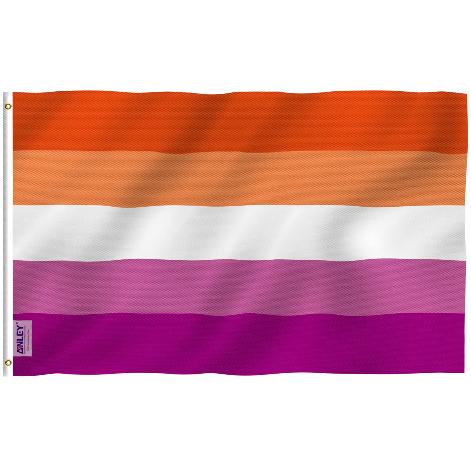 Anley Fly Breeze 3X5 Feet Sunset Lesbian Pride Flag - Vivid Color And Fade Proof - Canvas Header And Double Stitched - Lgbt Les