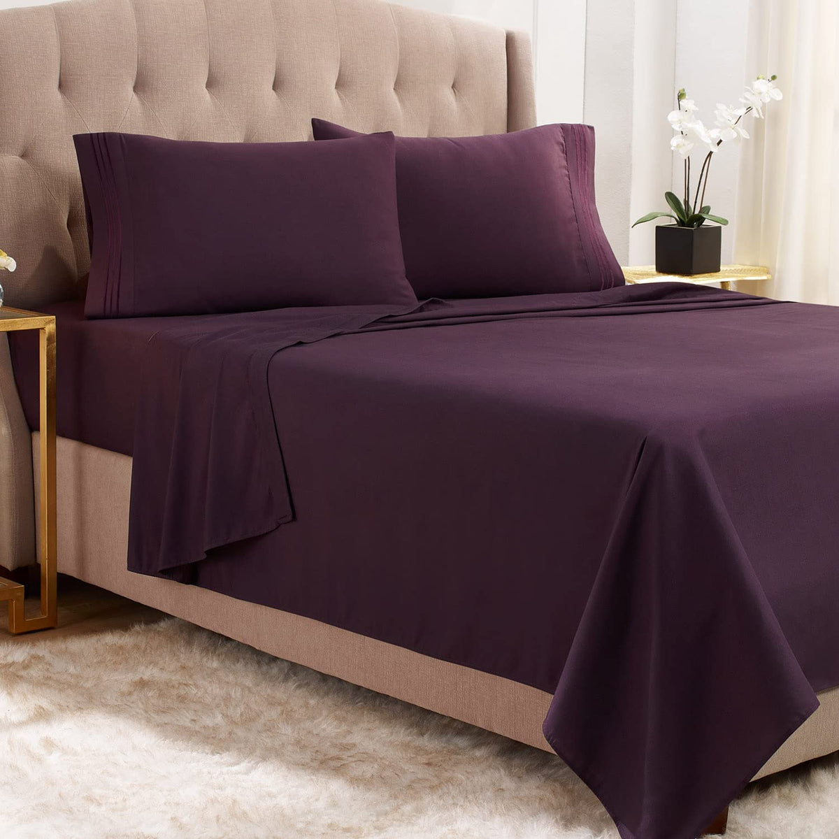 Empyrean Bedding Sheets For Queen Size Bed - 4 Piece Deep Pocket Bed Sheets Set - Hotel Luxury, Soft Breathable, Cooling Bedding