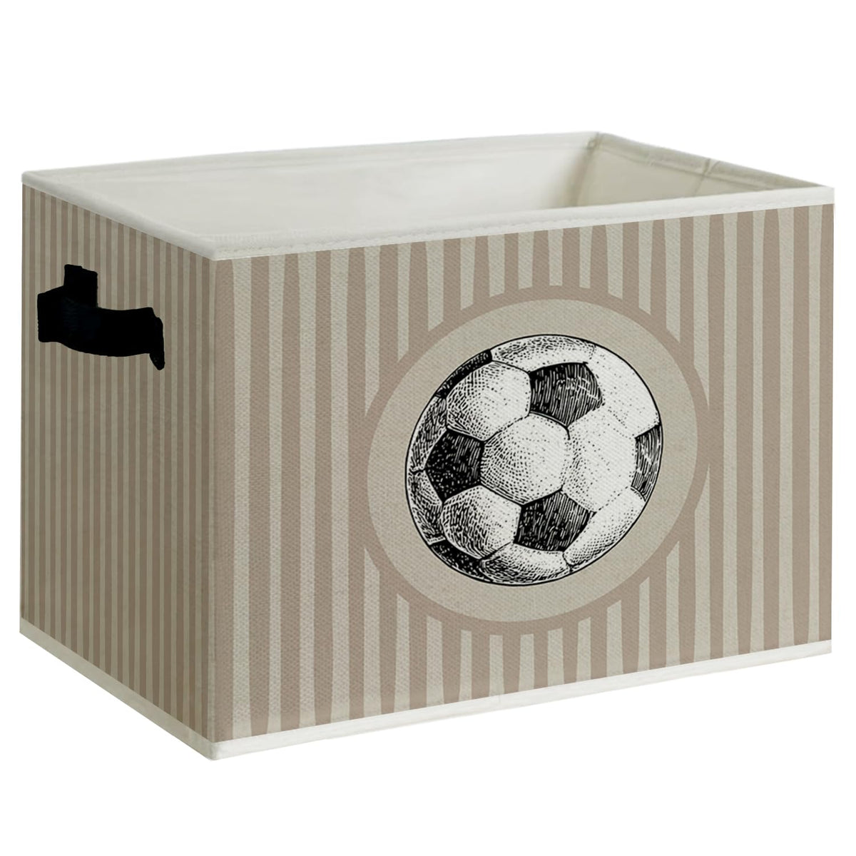 KYTWSFWS Soccer Boys Nursery Storage Basket with Handles Collapsible Basket