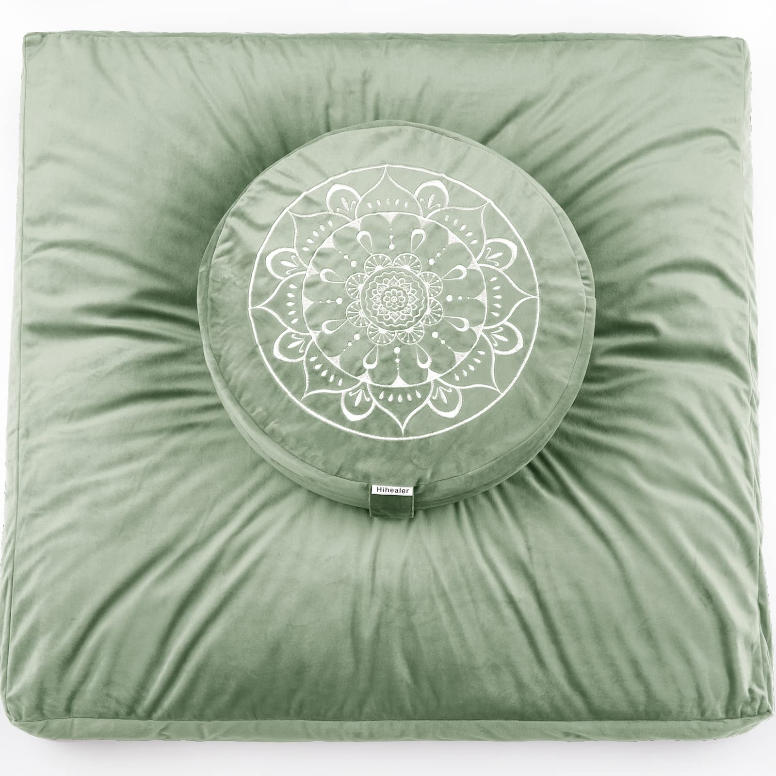 Hihealer Meditation Cushion - Large Velvet Zafu Floor Pillow For Adults And Women - Comfortable Yoga Pillow With Traditional Tib