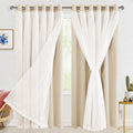 Hiasan Mix & Match Blackout Curtains with Sheer Overlay, Thermal Insulated Privacy Double Layer Room Darkening Window Curtains f