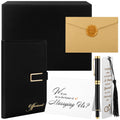 Weekgrat 7 Pcs Officiant Gift Set Includes Leather Hardcover Proposal Officiant Book Black Ink Pen Thank You Card with Envelope 