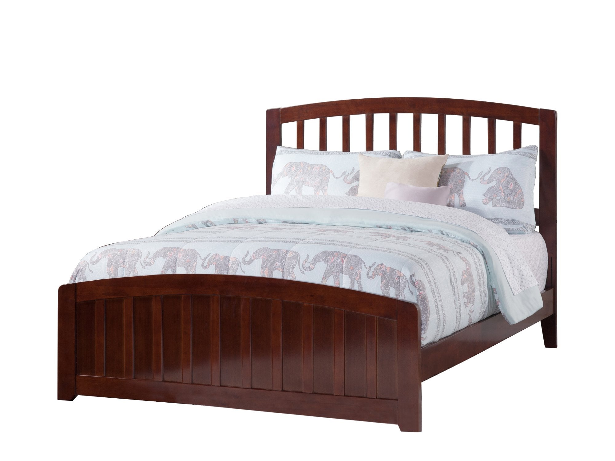 AFI Richmond Full Size Platform Bed with Matching Footboard in Walnut