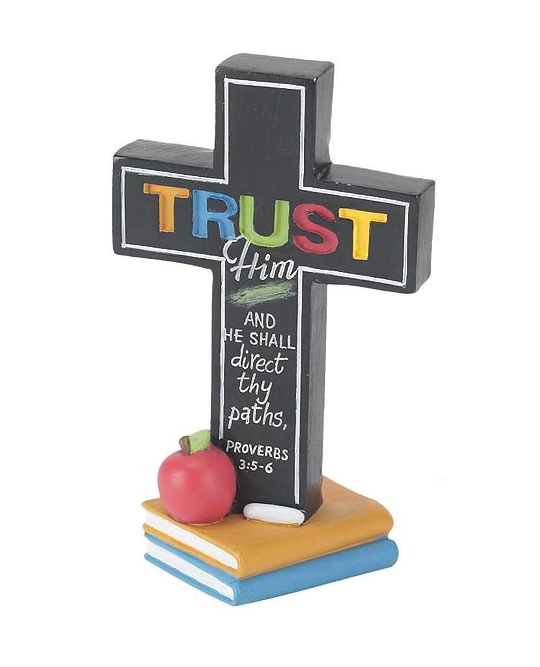Dicksons Trust Him Teacher Serves Others 5 Inch Resin Double Sided Tabletop Cross