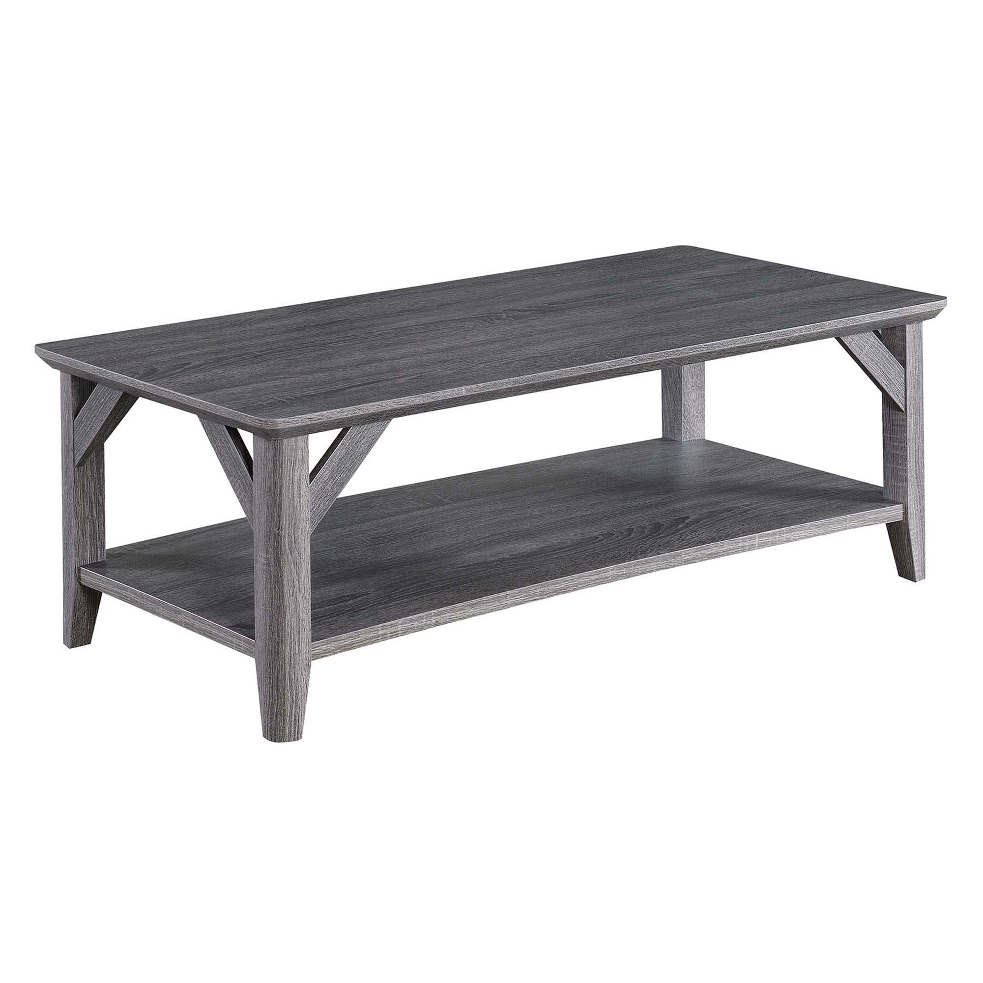 Convenience Concepts Winston Coffee Table 47.25 - Farmhouse, Rustic Center Room Accent with Storage Shelf for Traditional Living
