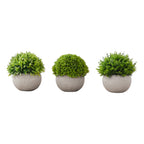 Monarch Specialties I 9589 Artificial Plant, 5' Tall, Grass, Indoor, Faux, Fake, Table, Greenery, Potted, Set of 3, Decorative, Green Plants, Grey Pots