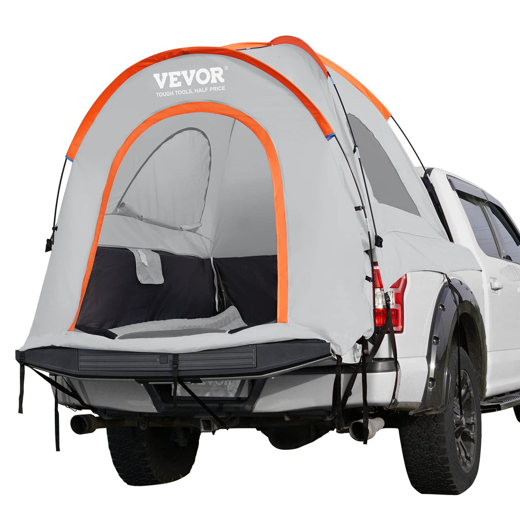 VEVOR Truck Bed Tent, 6.4'-6.7' Pickup Truck Tent with Rain Layer and Carry Bag, Waterproof PU 2000mm Double Layer Truck Tent, A