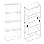 Furinno Moretti Modern Lifestyle Wide Stackable Shelf, 2-Tier, Solid White/White