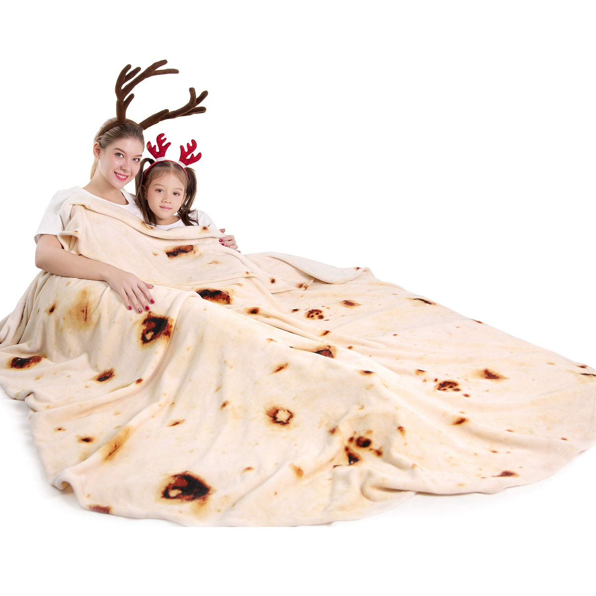 Mermaker Burritos Tortilla Throw Blanket 2.0 Double Sided 80 Inches For Adult And Kids, Giant Funny Realistic Food Blanket, 285