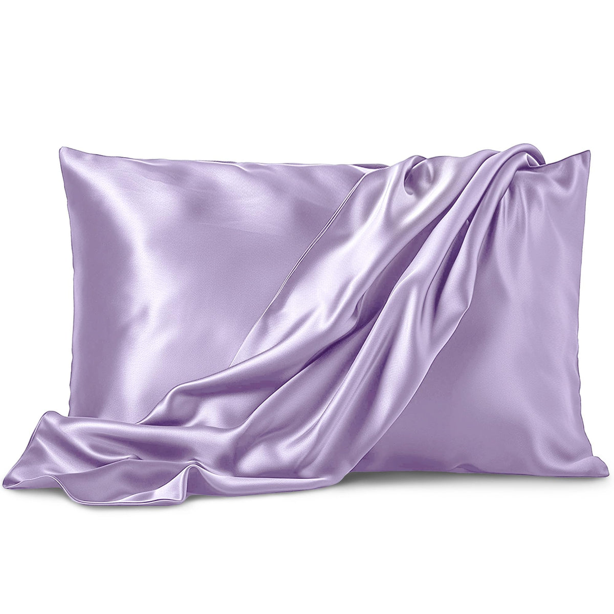 Pure Bedding Satin Pillowcase 2 Pack - Queen Size (20'X30', Lavender) - Silky Pillow Cases For Hair And Skin - Satin Pillow Co
