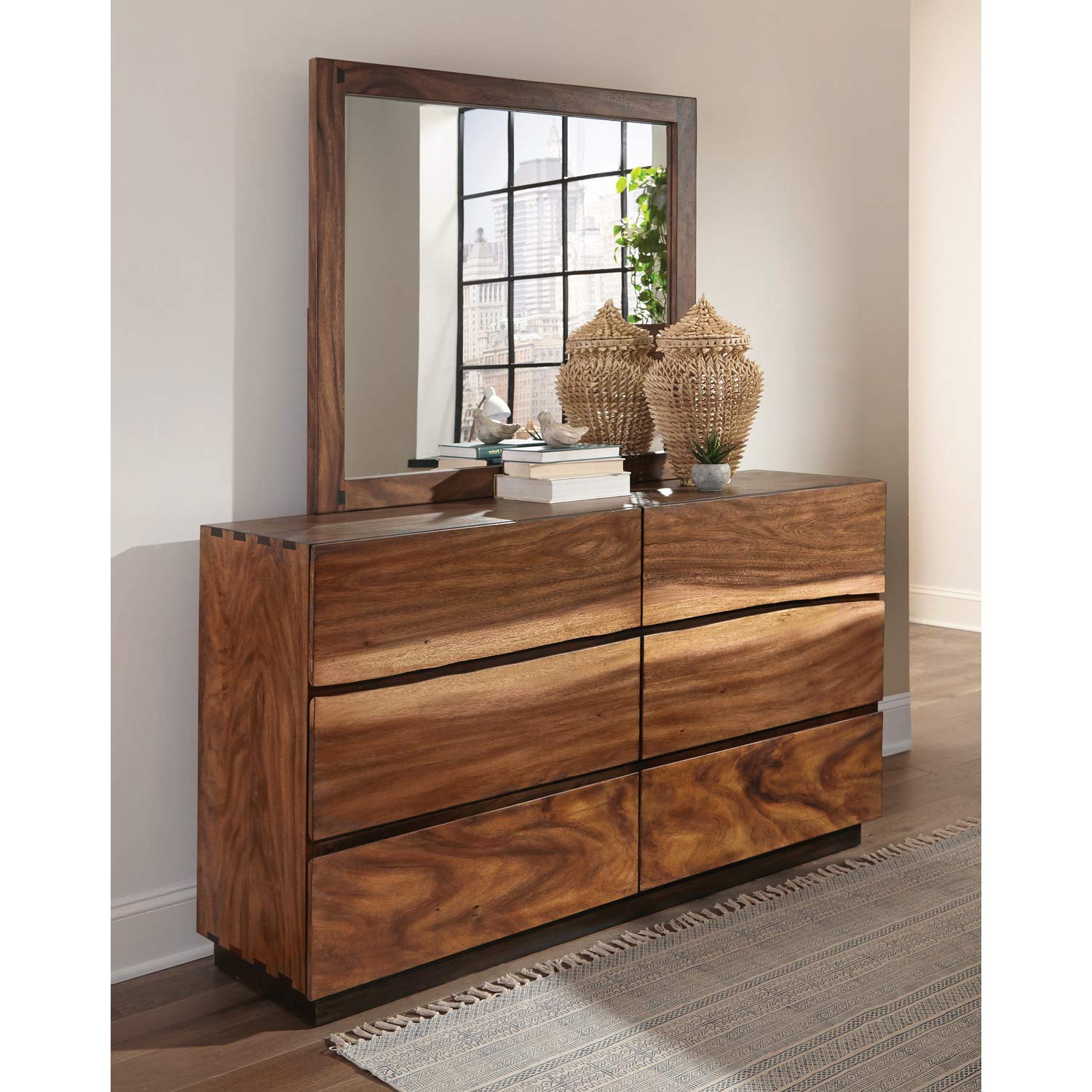 Coaster Home Furnishings Scott Living Madden Mirror, Smokey Walnut